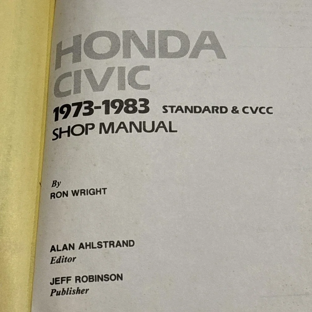 Clymer Honda Civic 1973-1983 Shop Manual A227 CVCC Repair Guide Vintage